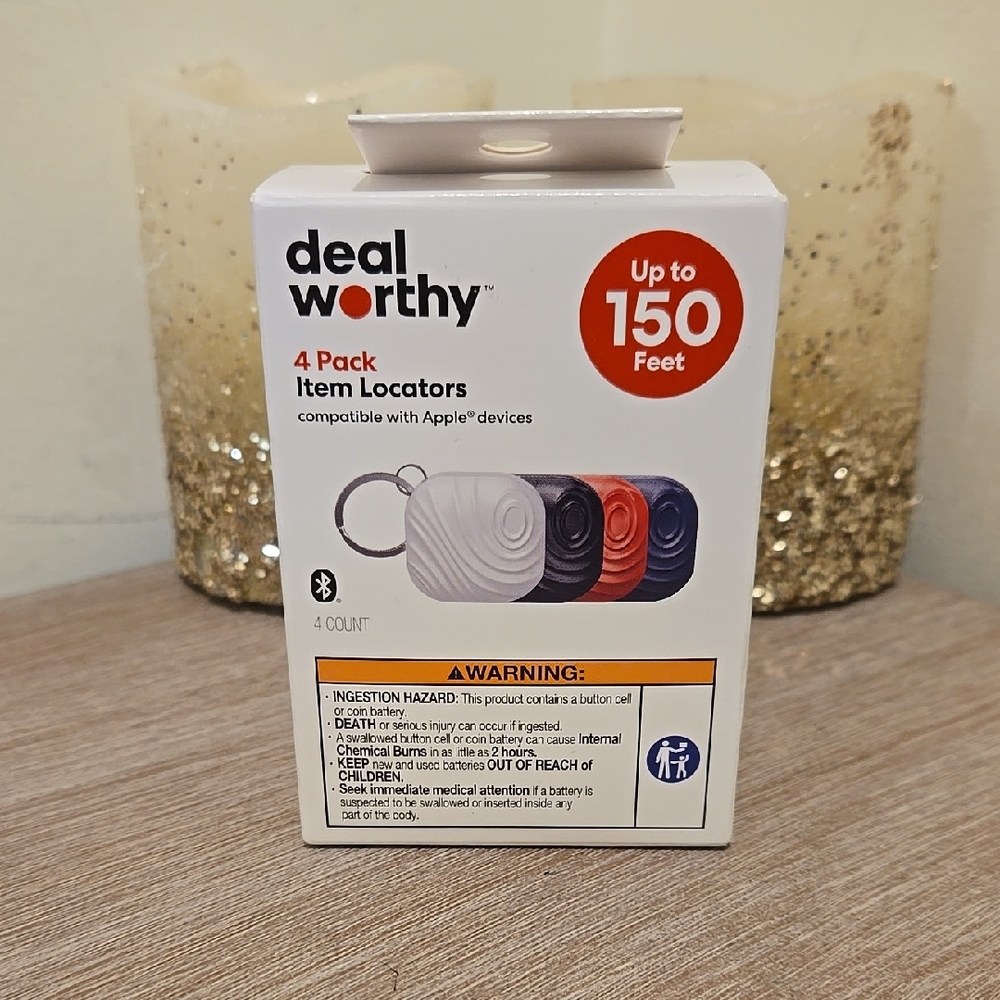NEW Deal Worthy 4 Pack Item Locators Compatible with Apple Devices